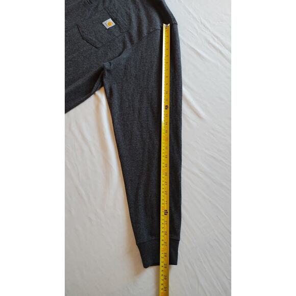 Carhartt Men's Workwear Long-Sleeve Pocket Henley Gray T-Shirt XL - Picture 10 of 11